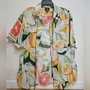 H&M Colorful Fruit Print Short Sleeve Shirt